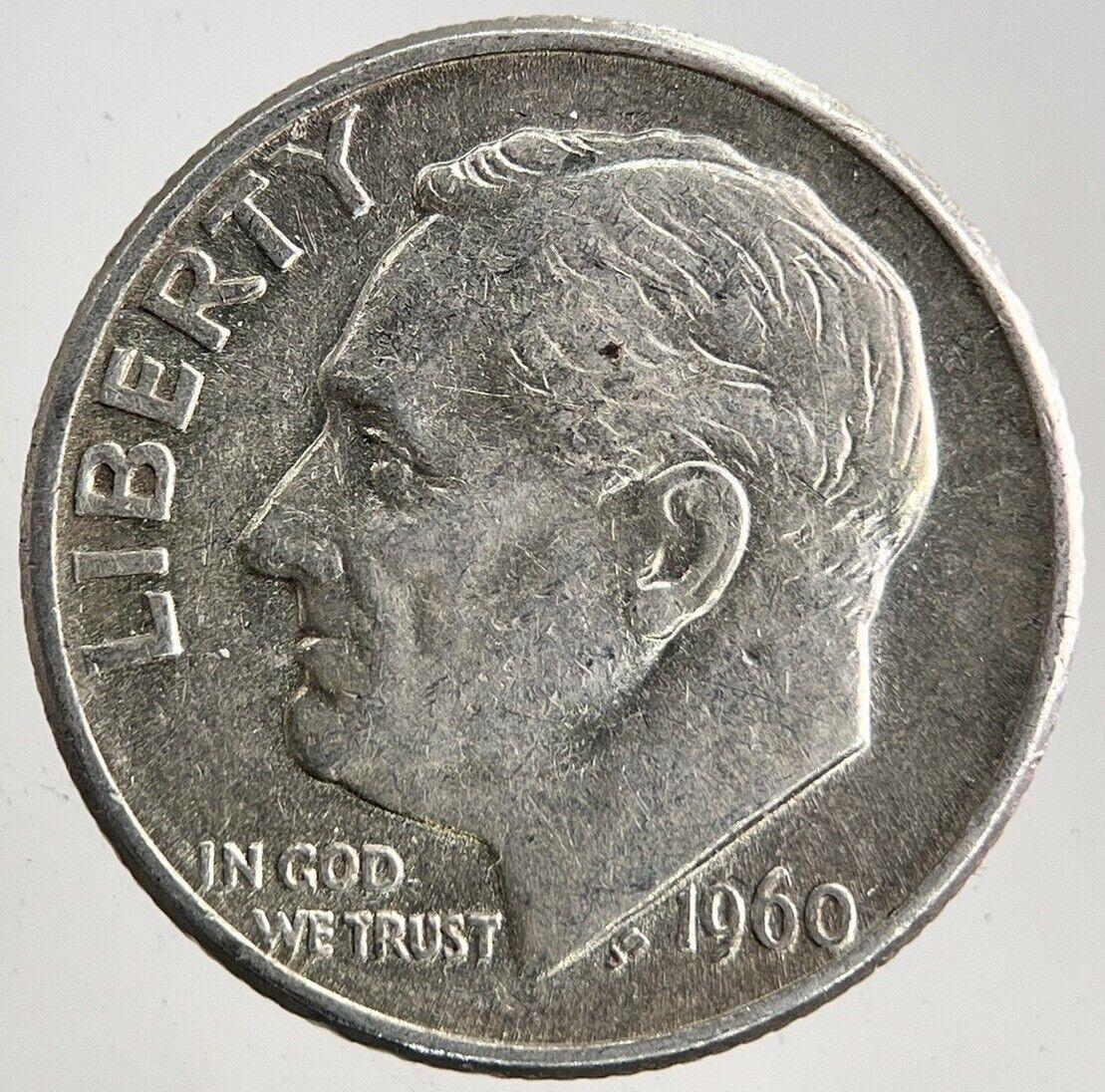 1960-D US USA Roosevelt One Dime Silver Coin | Fine Collectable Grade