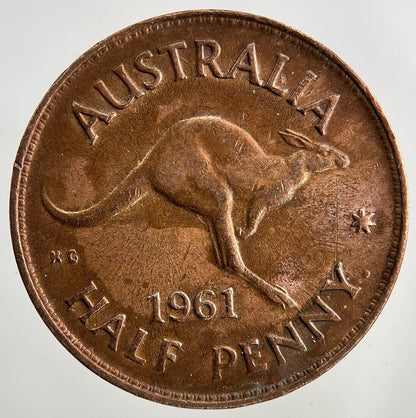 1961 Australia Half-Penny Coin | Fine Collectable Grade