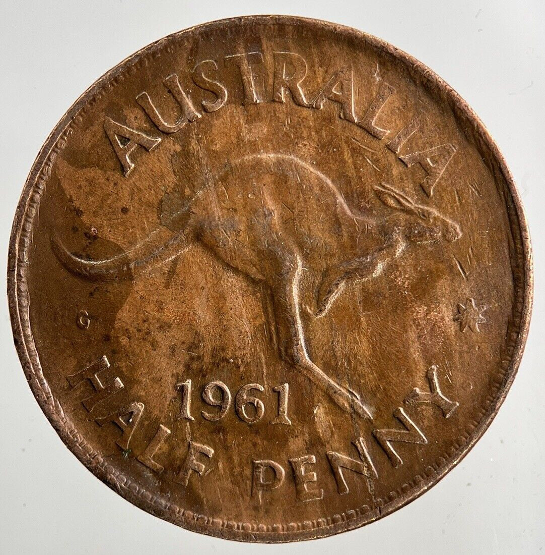 1961 Australia Half-Penny Coin | Fine Collectable Grade