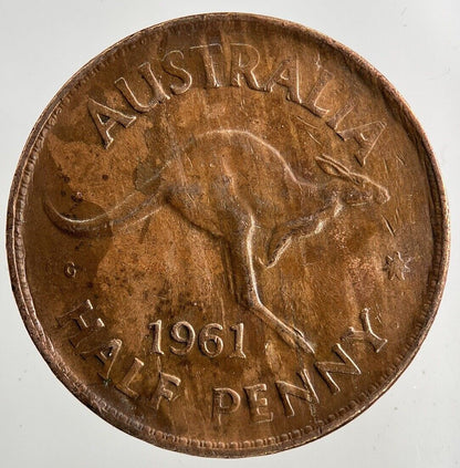 1961 Australia Half-Penny Coin | Fine Collectable Grade