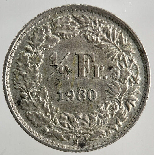 1960 Switzerland Swiss 1/2 Half Franc Silver Coin | Very High Grade