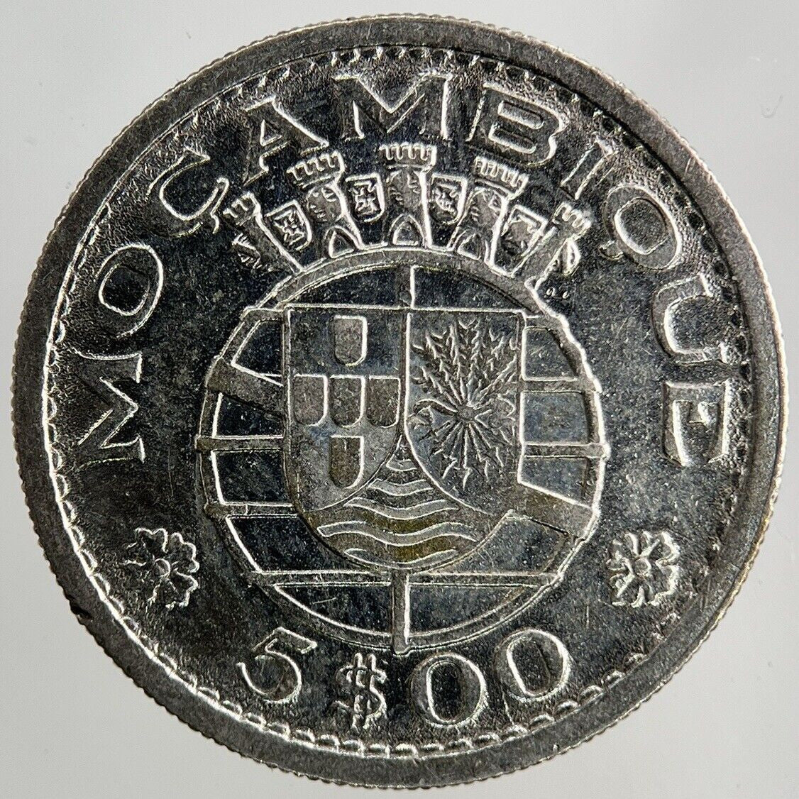 1960 Portugal Mozambique 5 Escudos Silver Coin | Fine Collectable Grade