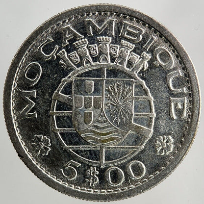 1960 Portugal Mozambique 5 Escudos Silver Coin | Fine Collectable Grade