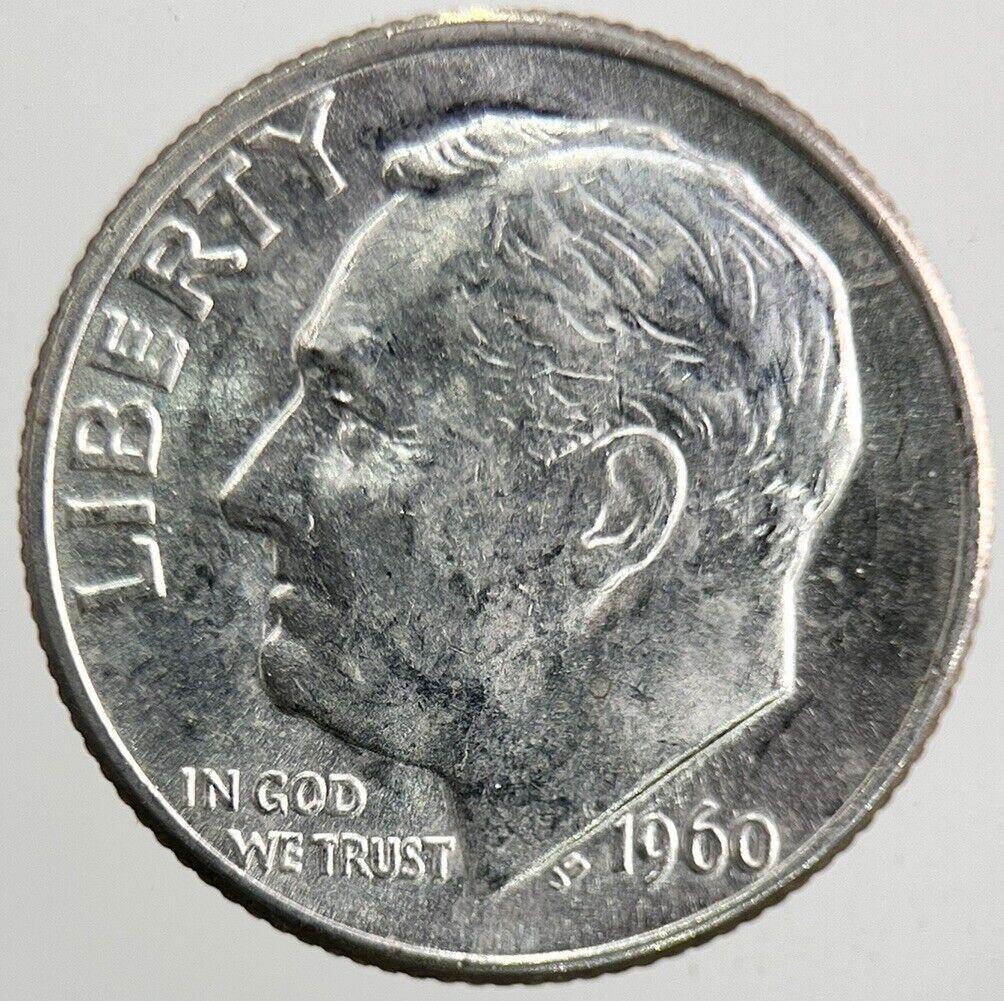 1960-D US USA Roosevelt One Dime Silver Coin | Very High Grade