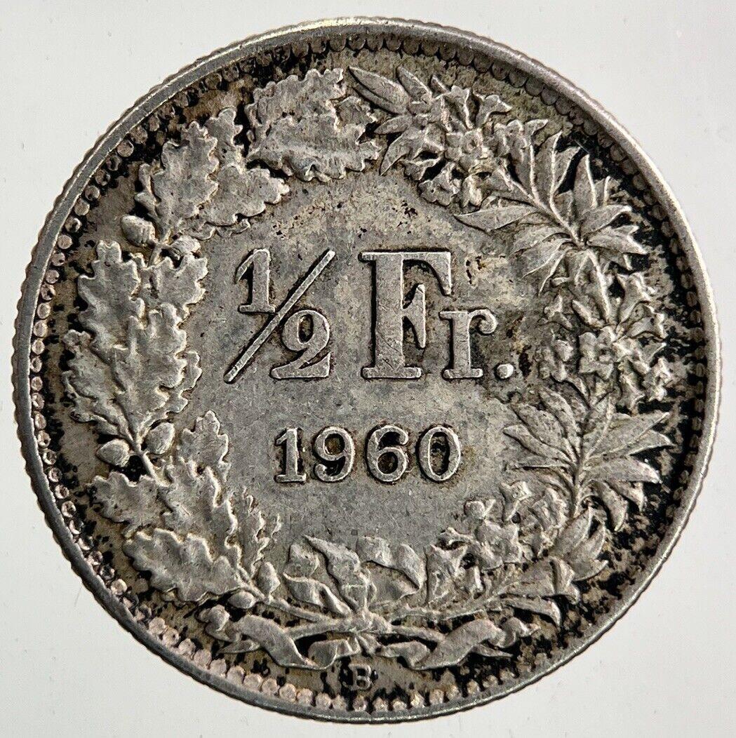 1960 Switzerland Swiss 1/2 Half Franc Silver Coin | Fine Collectable Grade