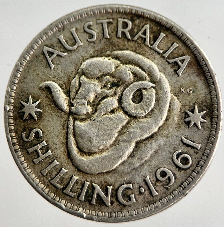 1961 Australia Shilling Silver Coin | Fine Collectable Grade | a8417
