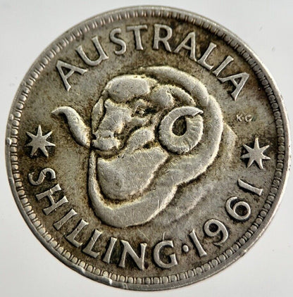 1961 Australia Shilling Silver Coin | Fine Collectable Grade | a8417