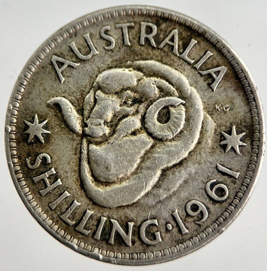 1961 Australia Shilling Silver Coin | Fine Collectable Grade | a8417