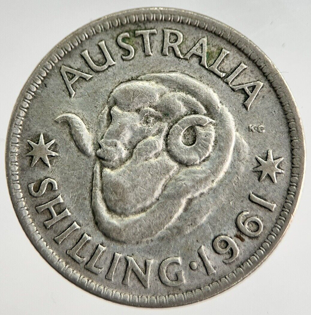 1961 Australia Shilling Silver Coin | Fine Collectable Grade | a8416