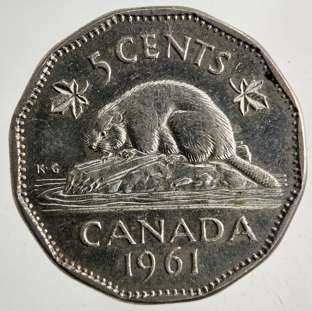 1961 Canada 5 Cents Coin | Very High Grade