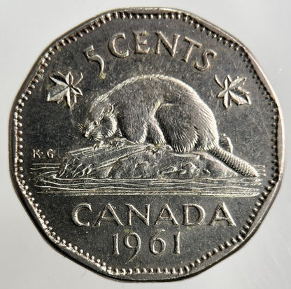 1961 Canada 5 Cents Coin | Fine Collectable Grade