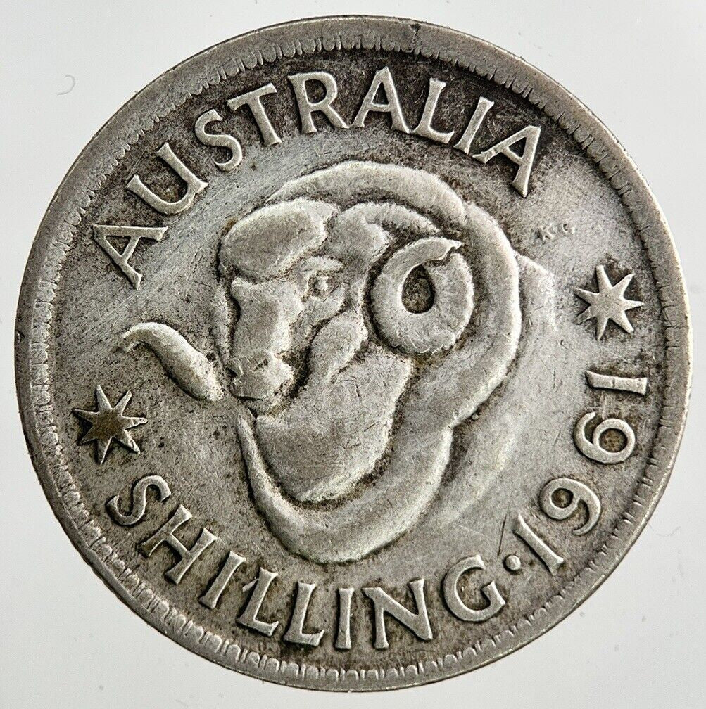 1961 Australia Shilling Silver Coin | Fine Collectable Grade