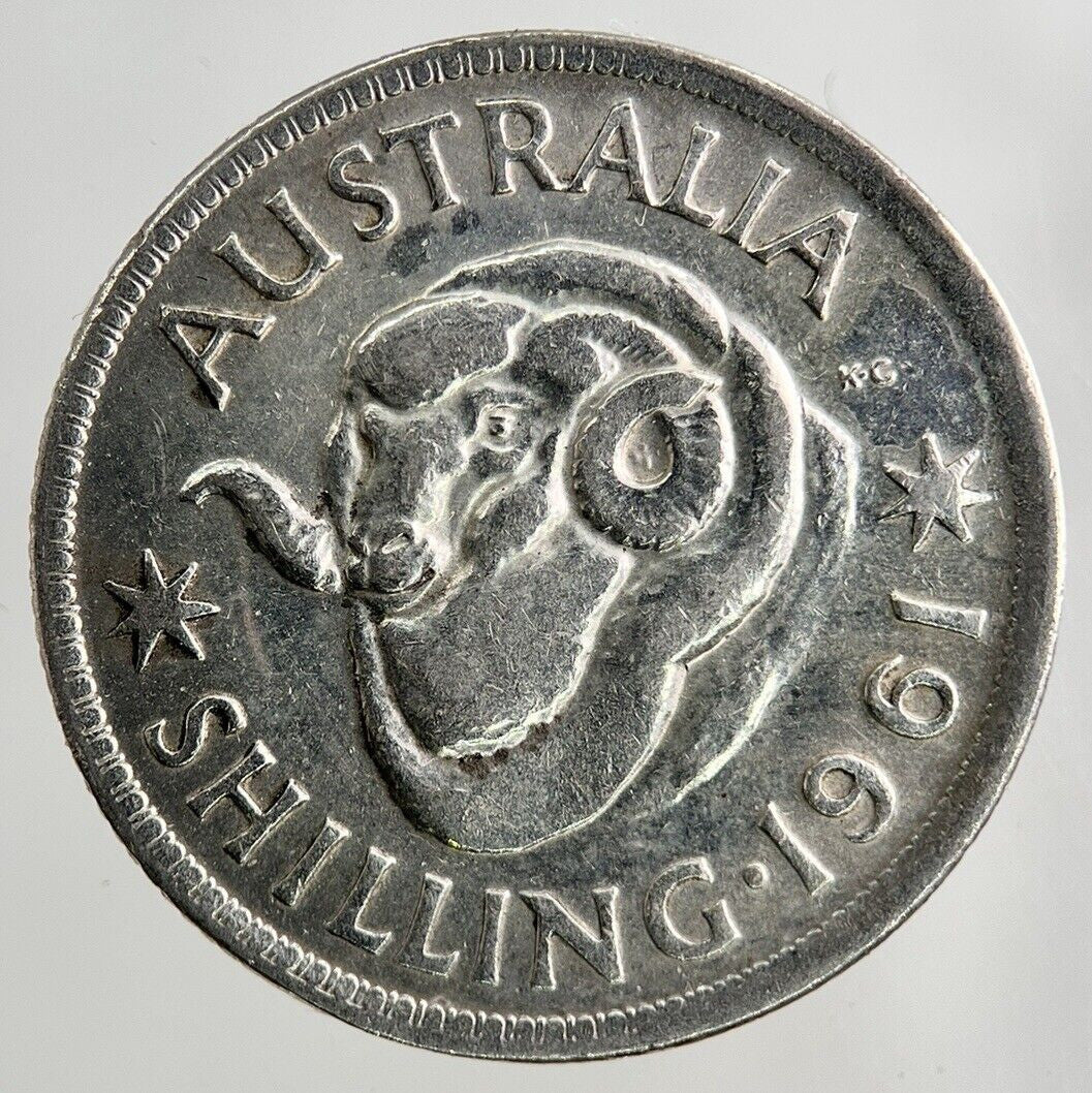 1961 Australia Shilling Silver Coin | Fine Collectable Grade