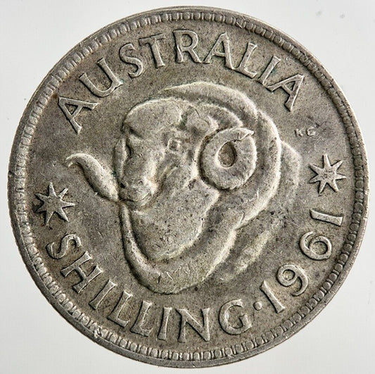 1961 Australia Shilling Silver Coin | Fine Collectable Grade