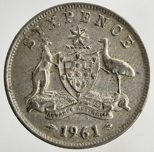 1961 Australia Sixpence Silver Coin | Fine Collectable Grade