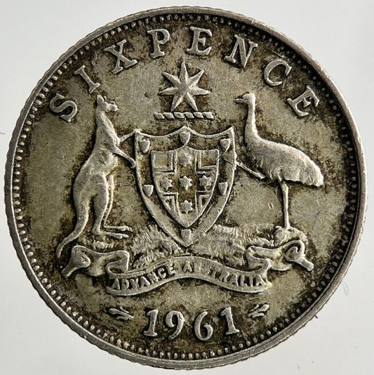 1961 Australia Sixpence Silver Coin | Fine Collectable Grade