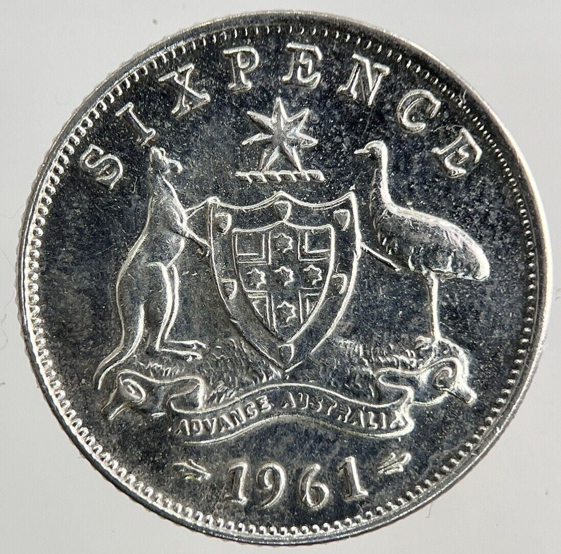 1961 Australia Sixpence Silver Coin | Fine Collectable Grade