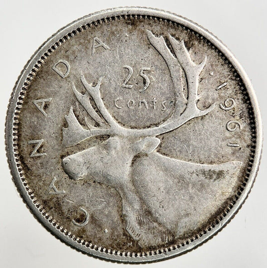 1961 Canada 25 Cents Silver Coin | Fine Collectable Grade