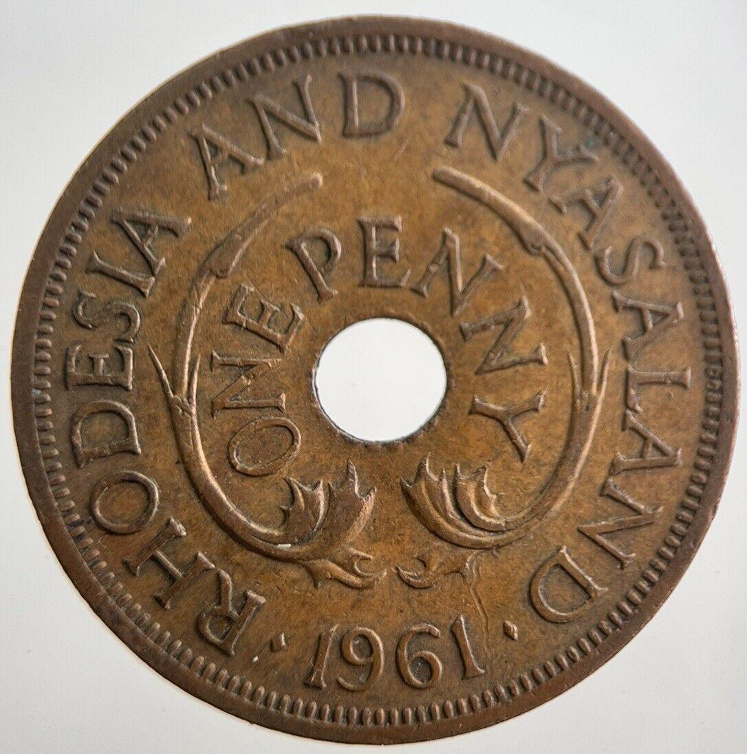 1961 Rhodesia Africa One Penny Coin | Very High Grade | a7557
