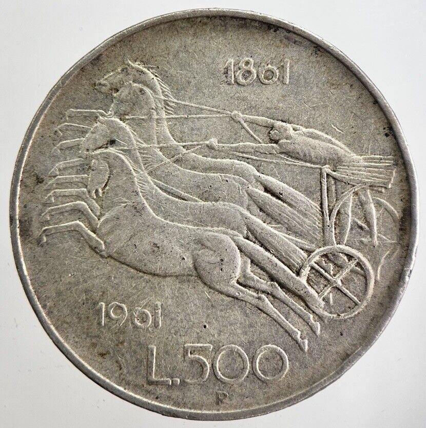 1961 Italy 500 Lira Silver Coin | Very High Grade | a4752