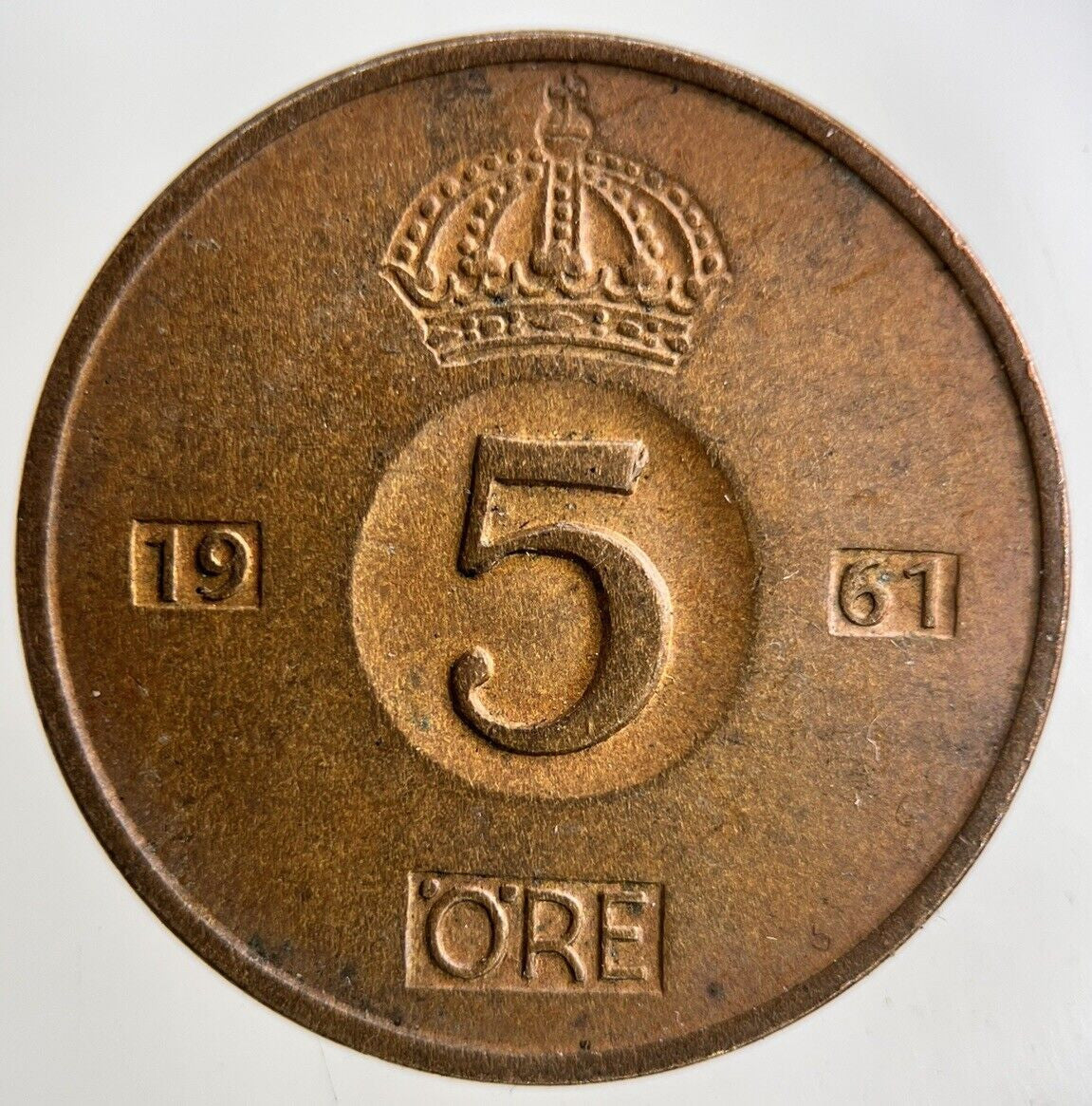1961 Sweden 5 Ore Coin | Fine Collectable Grade