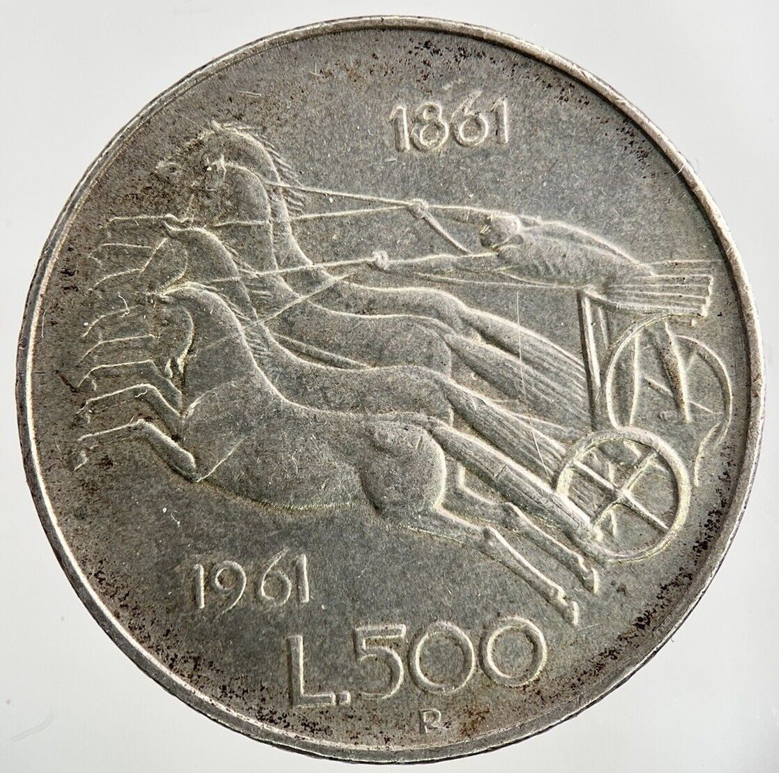 1961 Italy 500 Lira Silver Coin | Fine Collectable Grade