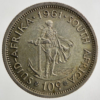 1961 South Africa One Shilling 10c 10 Cents Silver Coin | Very High Grade