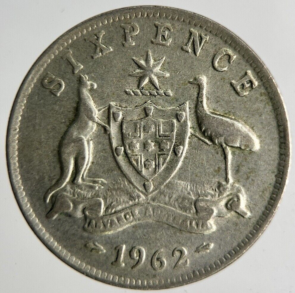 1962 Australia Sixpence Silver Coin | Fine Collectable Grade
