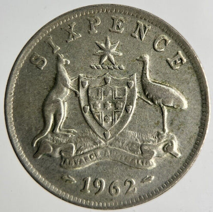 1962 Australia Sixpence Silver Coin | Fine Collectable Grade