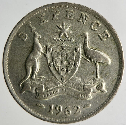 1962 Australia Sixpence Silver Coin | Fine Collectable Grade