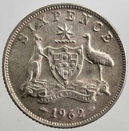 1962 Australia Sixpence Silver Coin | Fine Collectable Grade | a8002