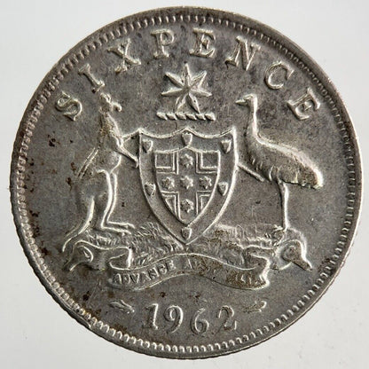 1962 Australia Sixpence Silver Coin | Fine Collectable Grade