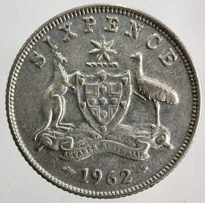 1962 Australia Sixpence Silver Coin | Fine Collectable Grade