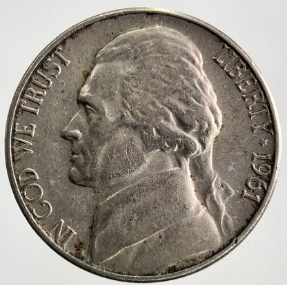 1961-D US USA Jefferson Nickel Coin | Fine Collectable Grade