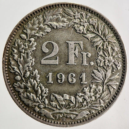 1961 Switzerland Swiss 2 Franc Silver Coin | Very High Grade