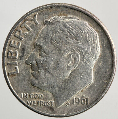 1961-D US USA Roosevelt Dime Silver Coin | Fine Collectable Grade