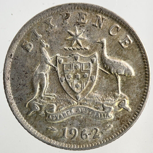 1962 Australia Sixpence Silver Coin | Fine Collectable Grade