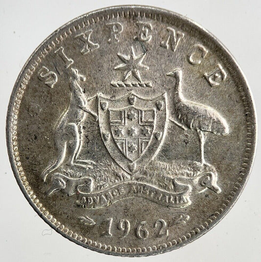 1962 Australia Sixpence Silver Coin | Fine Collectable Grade