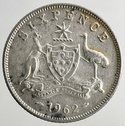 1962 Australia Sixpence Silver Coin | Fine Collectable Grade