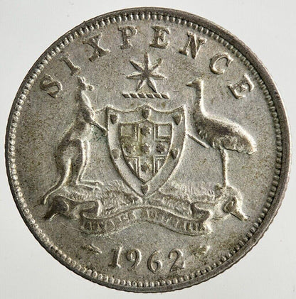 1962 Australia Sixpence Silver Coin | Fine Collectable Grade