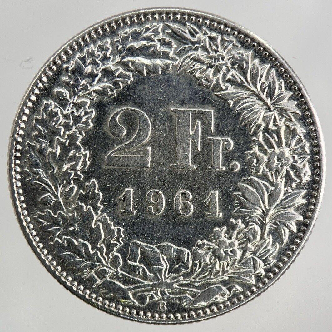 1961 Switzerland Swiss 2 Franc Silver Coin | Fine Collectable Grade