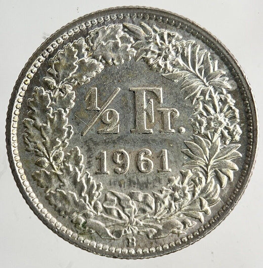 1961 Switzerland Swiss 1/2 Half Franc Silver Coin | Very High Grade