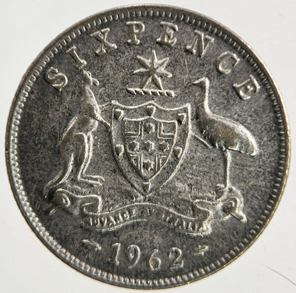 1962 Australia Sixpence Silver Coin | Fine Collectable Grade