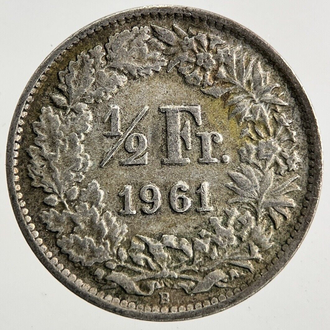1961 Switzerland Swiss 1/2 Half Franc Silver Coin | Fine Collectable Grade