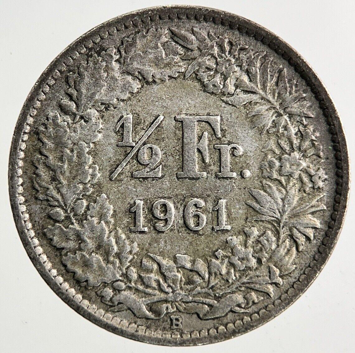 1961 Switzerland Swiss 1/2 Half Franc Silver Coin | Fine Collectable Grade