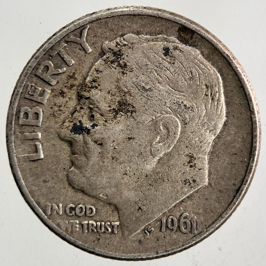1961-D US USA Roosevelt Dime Silver Coin | Collectable Grade