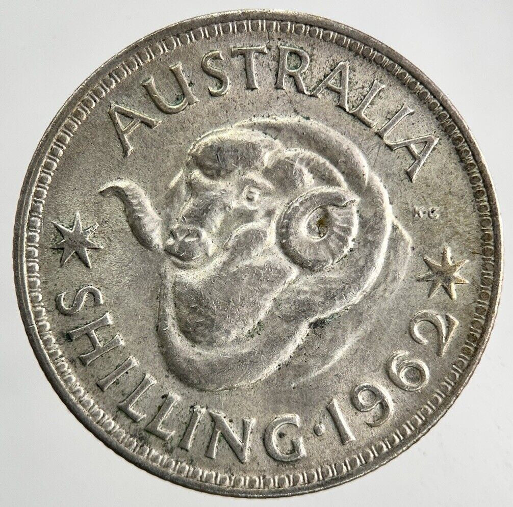 1962 Australia Silver Shilling Coin | Fine Collectable Grade