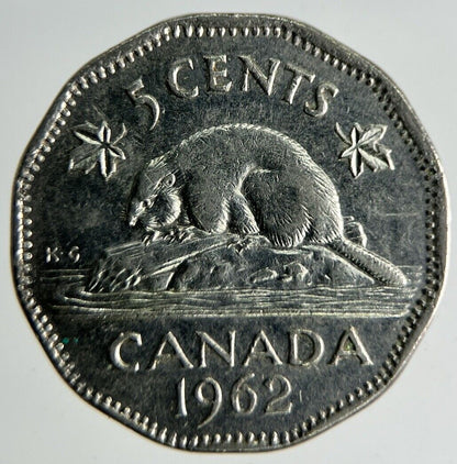 1962 Canada 5 Cents Coin | Fine Collectable Grade