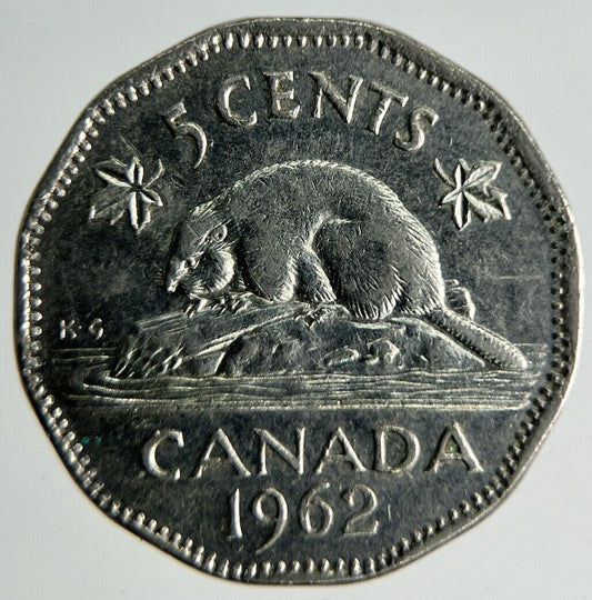 1962 Canada 5 Cents Coin | Fine Collectable Grade