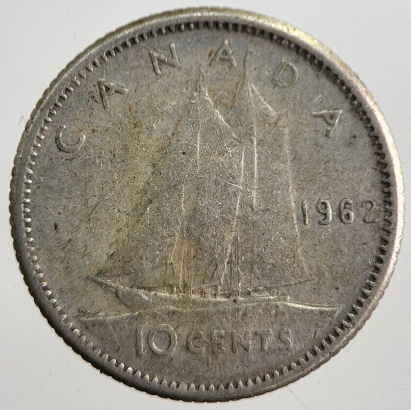 1962 Canada 10 Cents Silver Coin | Collectable Grade | a7643